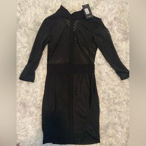 Black sheer bodycon dress